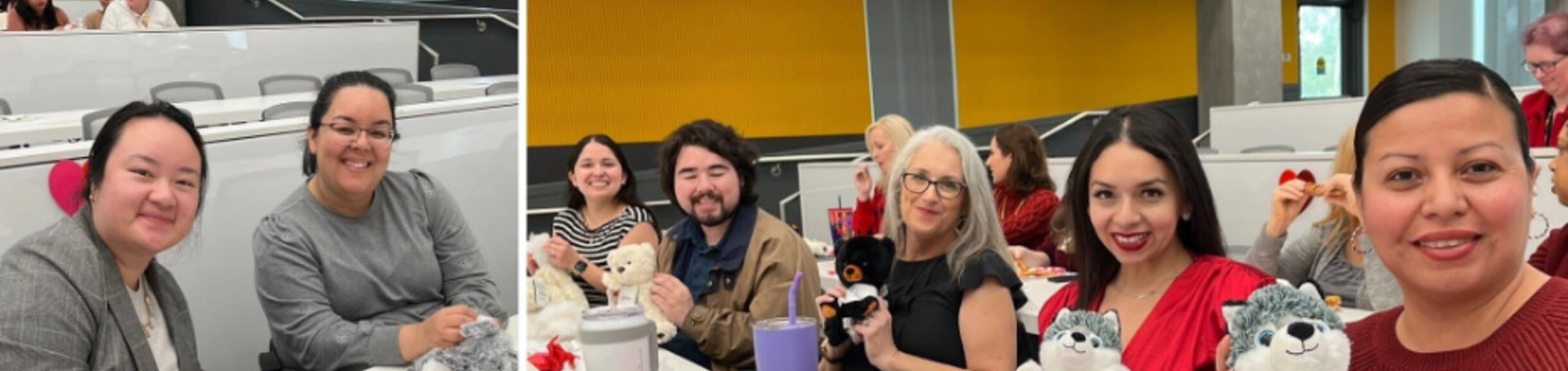 a staff engagement event where people made stuffed animals