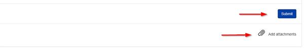 screenshot of the submit and attachment buttons