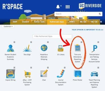 The rspace website with the link to the TARS system circled